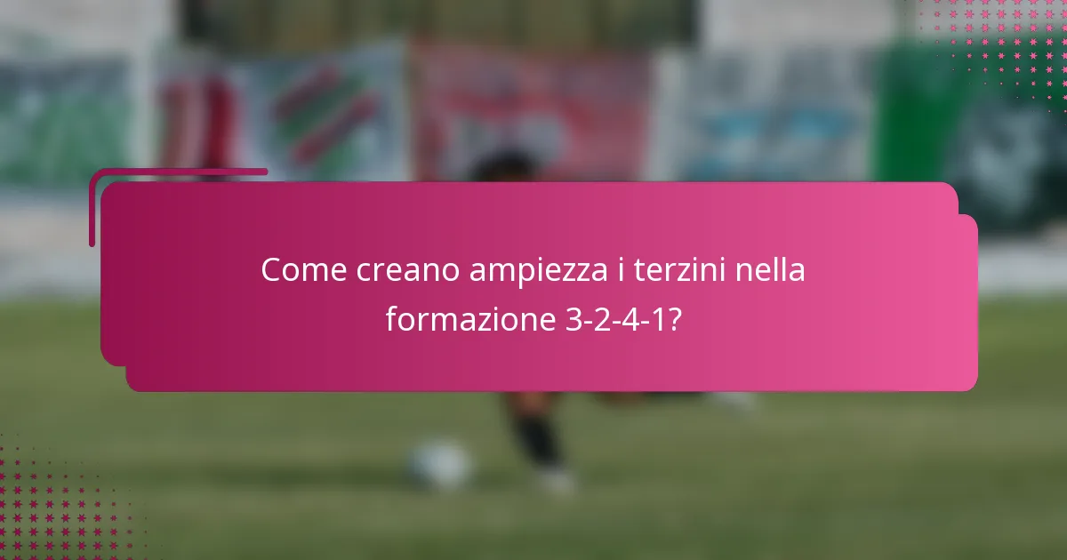Come creano ampiezza i terzini nella formazione 3-2-4-1?