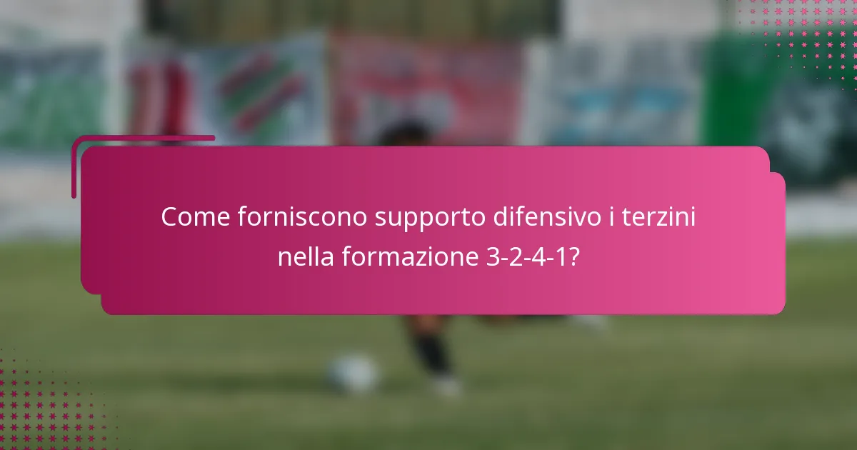 Come forniscono supporto difensivo i terzini nella formazione 3-2-4-1?