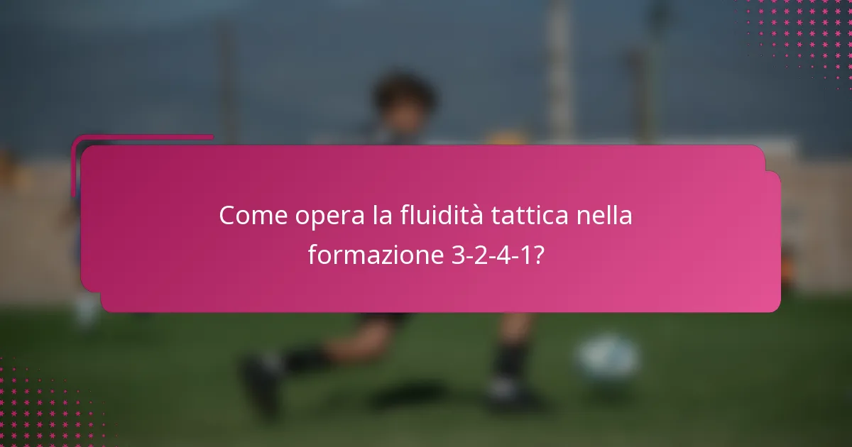 Come opera la fluidità tattica nella formazione 3-2-4-1?