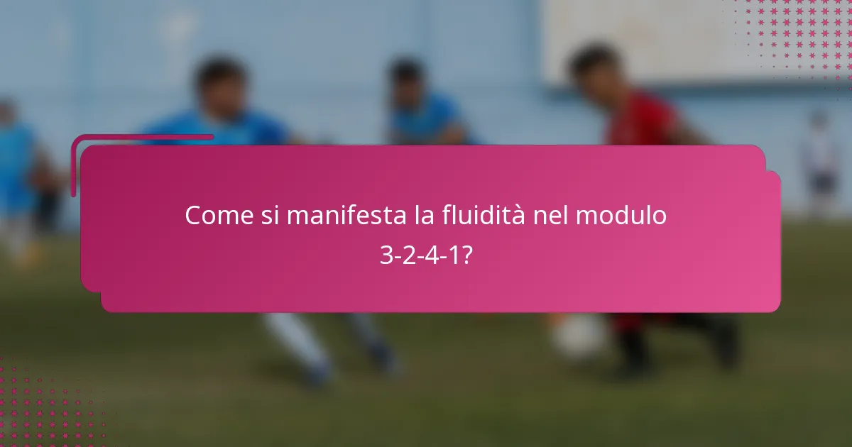 Come si manifesta la fluidità nel modulo 3-2-4-1?