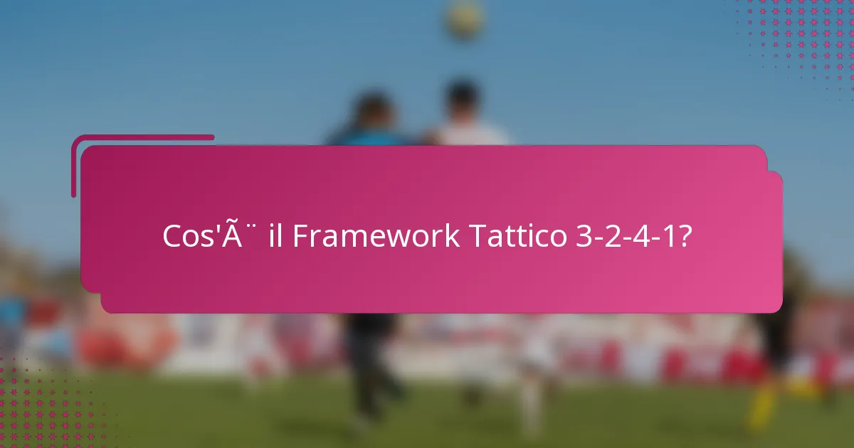 Cos'è il Framework Tattico 3-2-4-1?