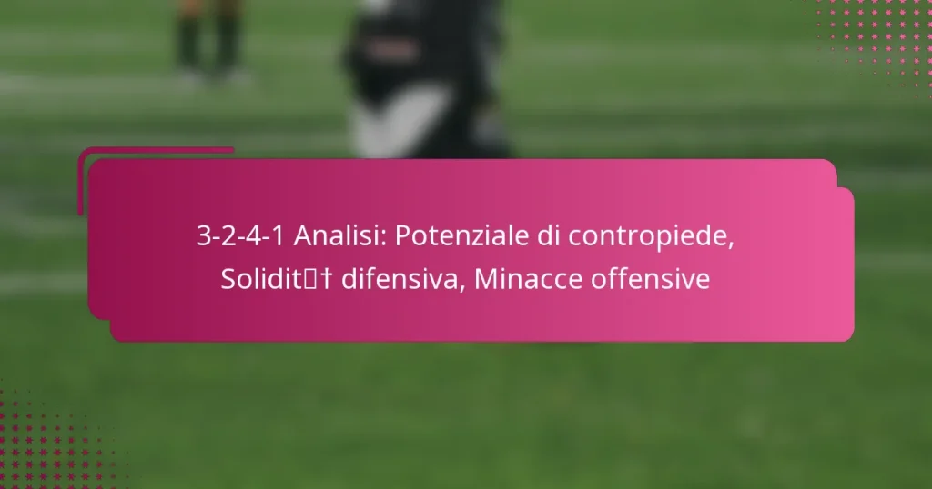 3-2-4-1 Analisi: Potenziale di contropiede, Solidità difensiva, Minacce offensive