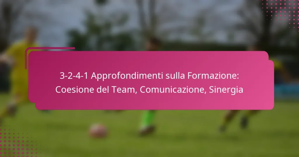 3-2-4-1 Approfondimenti sulla Formazione: Coesione del Team, Comunicazione, Sinergia