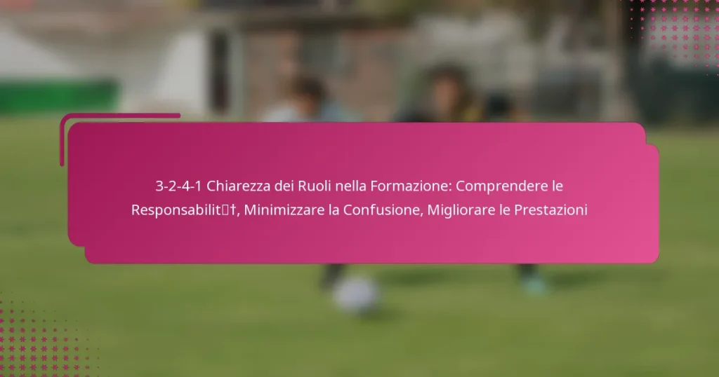 3-2-4-1 Chiarezza dei Ruoli nella Formazione: Comprendere le Responsabilità, Minimizzare la Confusione, Migliorare le Prestazioni