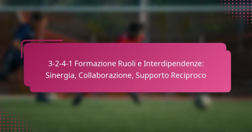 3-2-4-1 Formazione Ruoli e Interdipendenze: Sinergia, Collaborazione, Supporto Reciproco