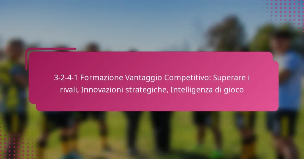 3-2-4-1 Formazione Vantaggio Competitivo: Superare i rivali, Innovazioni strategiche, Intelligenza di gioco