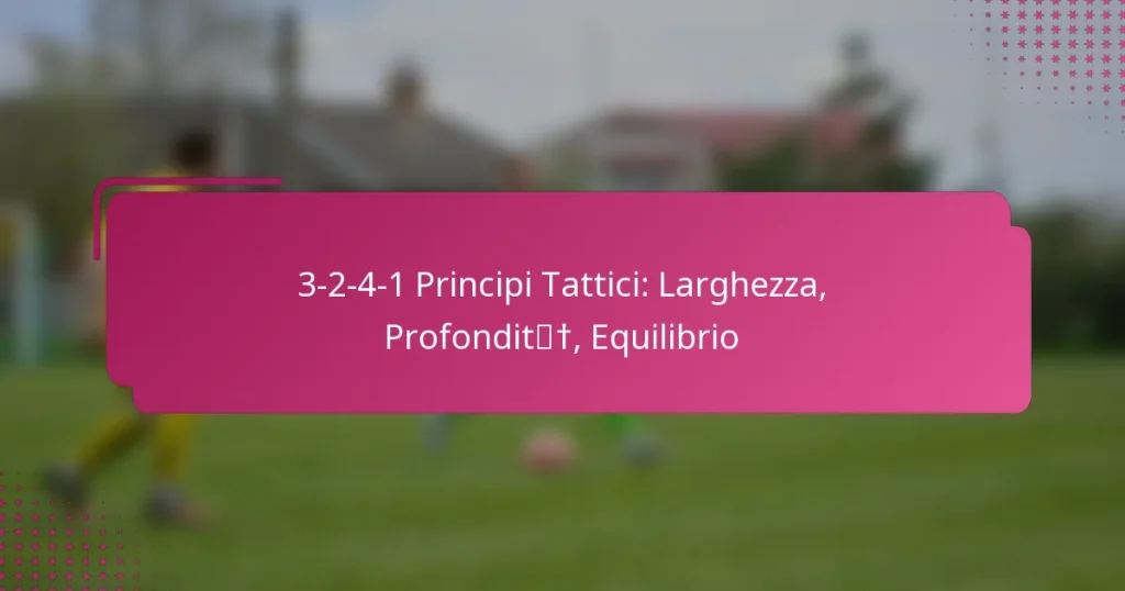 3-2-4-1 Principi Tattici: Larghezza, Profondità, Equilibrio