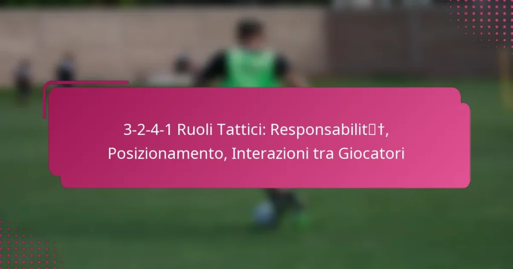 3-2-4-1 Ruoli Tattici: Responsabilità, Posizionamento, Interazioni tra Giocatori