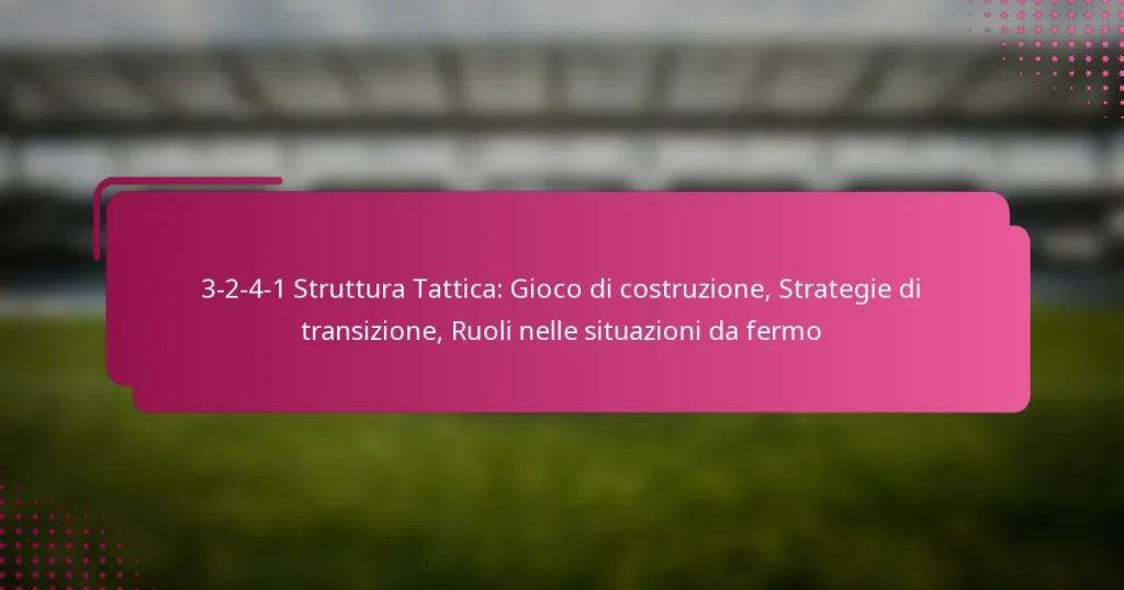 3-2-4-1 Struttura Tattica: Gioco di costruzione, Strategie di transizione, Ruoli nelle situazioni da fermo