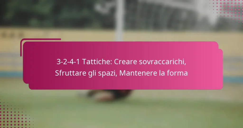 3-2-4-1 Tattiche: Creare sovraccarichi, Sfruttare gli spazi, Mantenere la forma