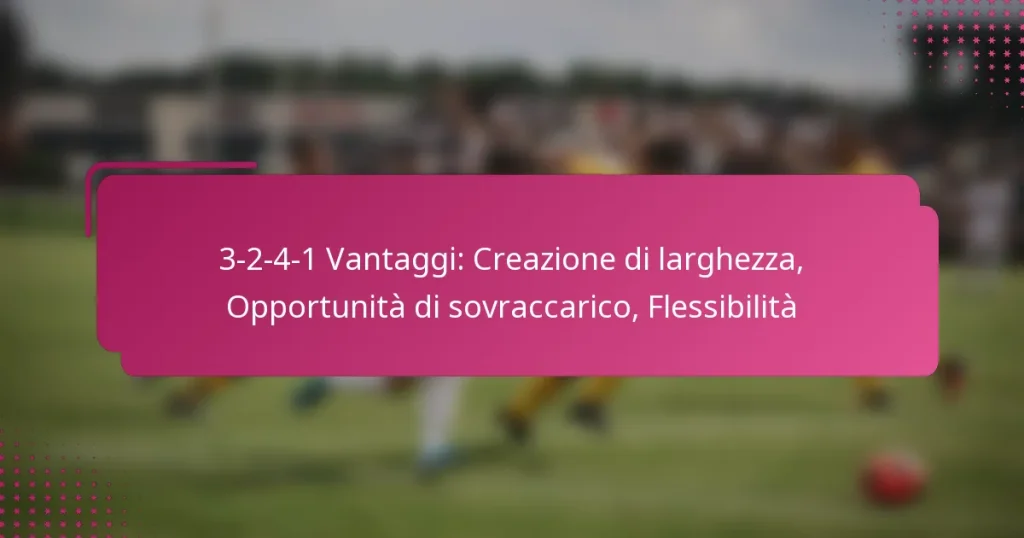 3-2-4-1 Vantaggi: Creazione di larghezza, Opportunità di sovraccarico, Flessibilità