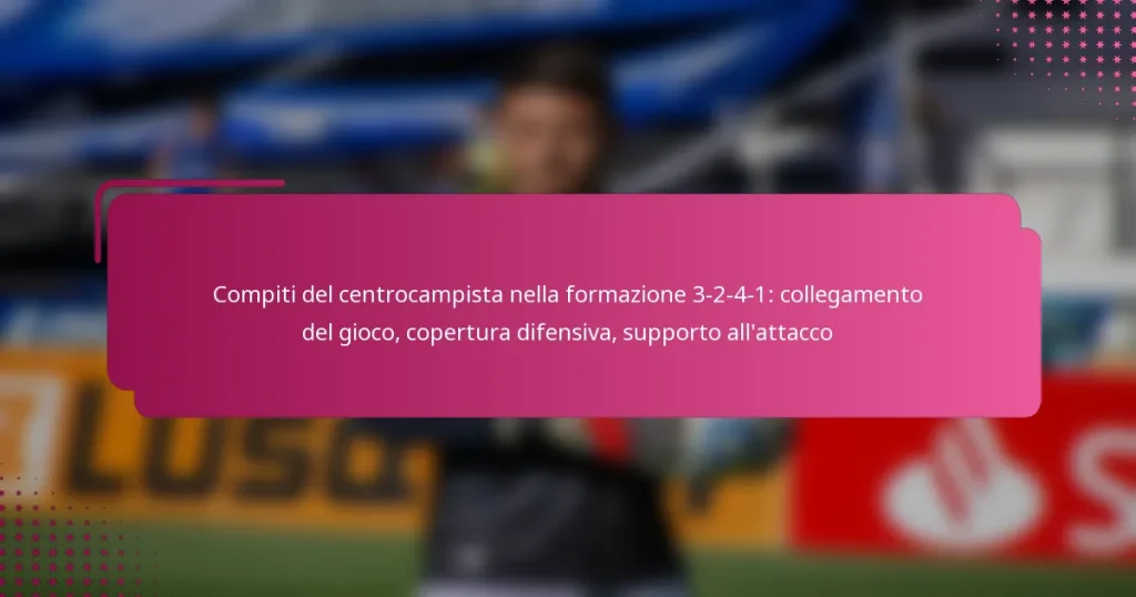 Compiti del centrocampista nella formazione 3-2-4-1: collegamento del gioco, copertura difensiva, supporto all’attacco