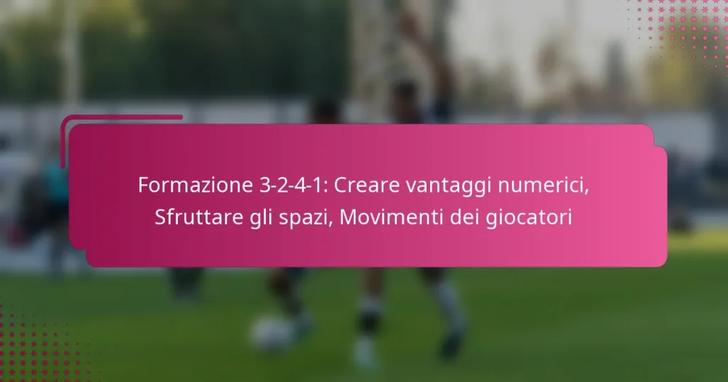 Formazione 3-2-4-1: Creare vantaggi numerici, Sfruttare gli spazi, Movimenti dei giocatori