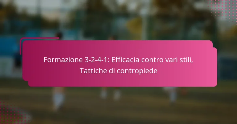 Formazione 3-2-4-1: Efficacia contro vari stili, Tattiche di contropiede