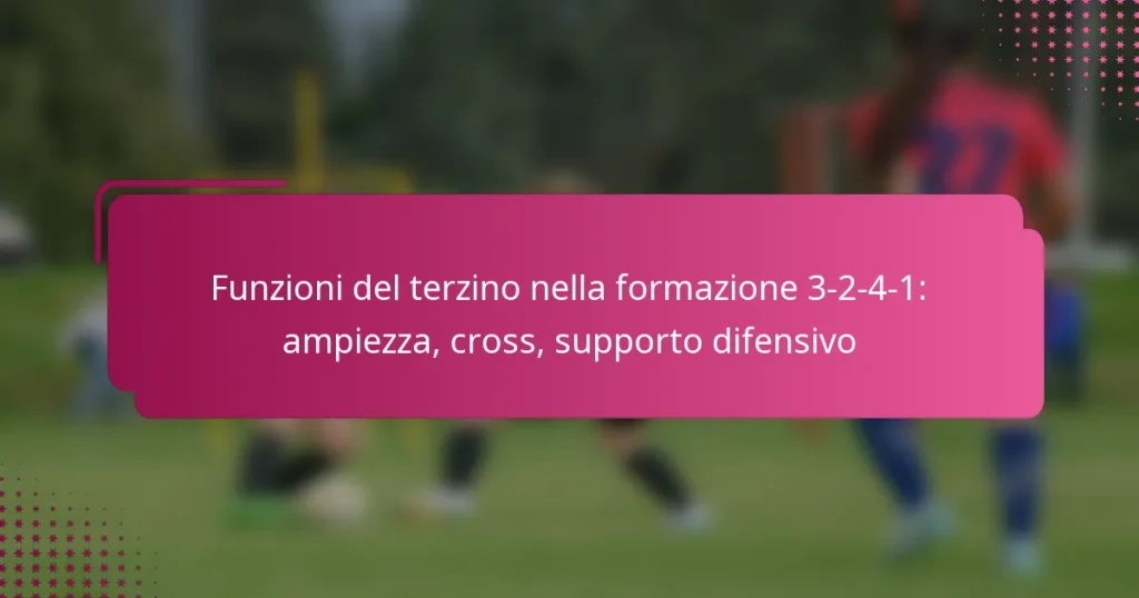 Funzioni del terzino nella formazione 3-2-4-1: ampiezza, cross, supporto difensivo