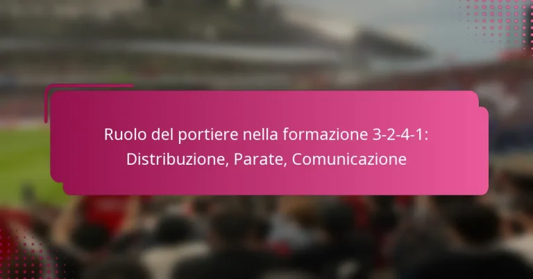 Ruolo del portiere nella formazione 3-2-4-1: Distribuzione, Parate, Comunicazione