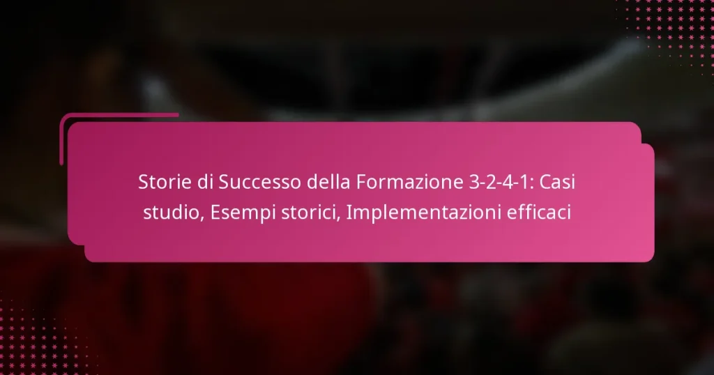 Storie di Successo della Formazione 3-2-4-1: Casi studio, Esempi storici, Implementazioni efficaci